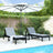 Sun Loungers 2 Pcs With Table Grey Solid Wood Pine