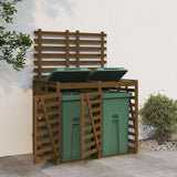Double Wheelie Bin Storage Solid Wood Pine