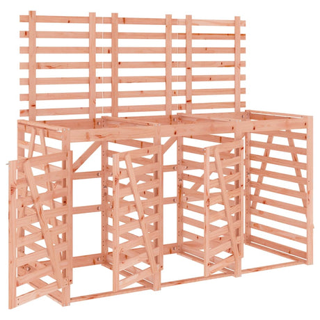 Triple Wheelie Bin Storage Solid Wood Douglas