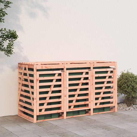 Triple Wheelie Bin Storage Solid Wood Douglas