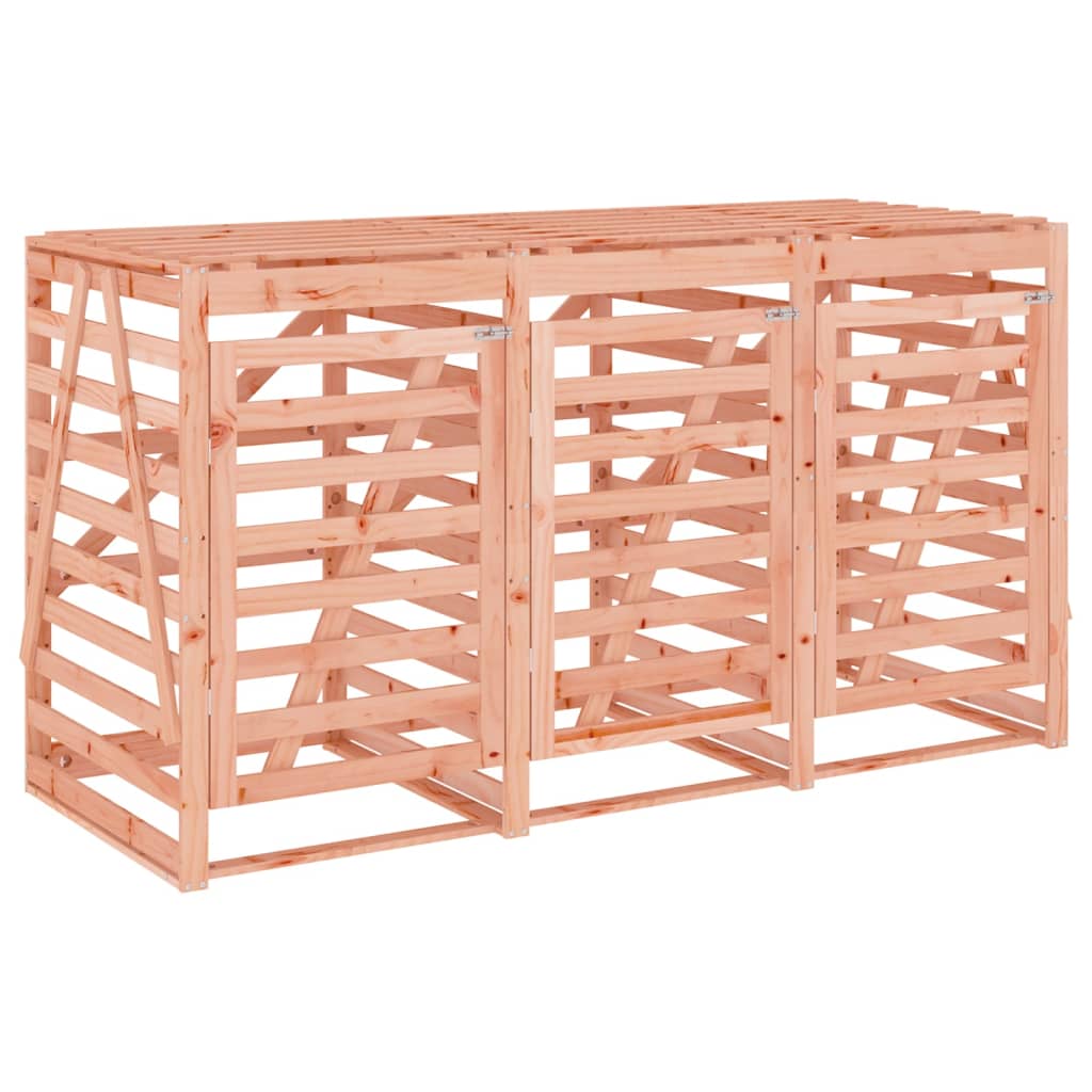 Triple Wheelie Bin Storage Solid Wood Douglas
