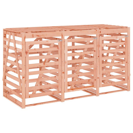 Triple Wheelie Bin Storage Solid Wood Douglas