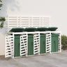 Quadruple Wheelie Bin Storage Solid Wood Pine