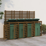 Quadruple Wheelie Bin Storage Solid Wood Pine