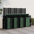 Quadruple Wheelie Bin Storage Solid Wood Pine