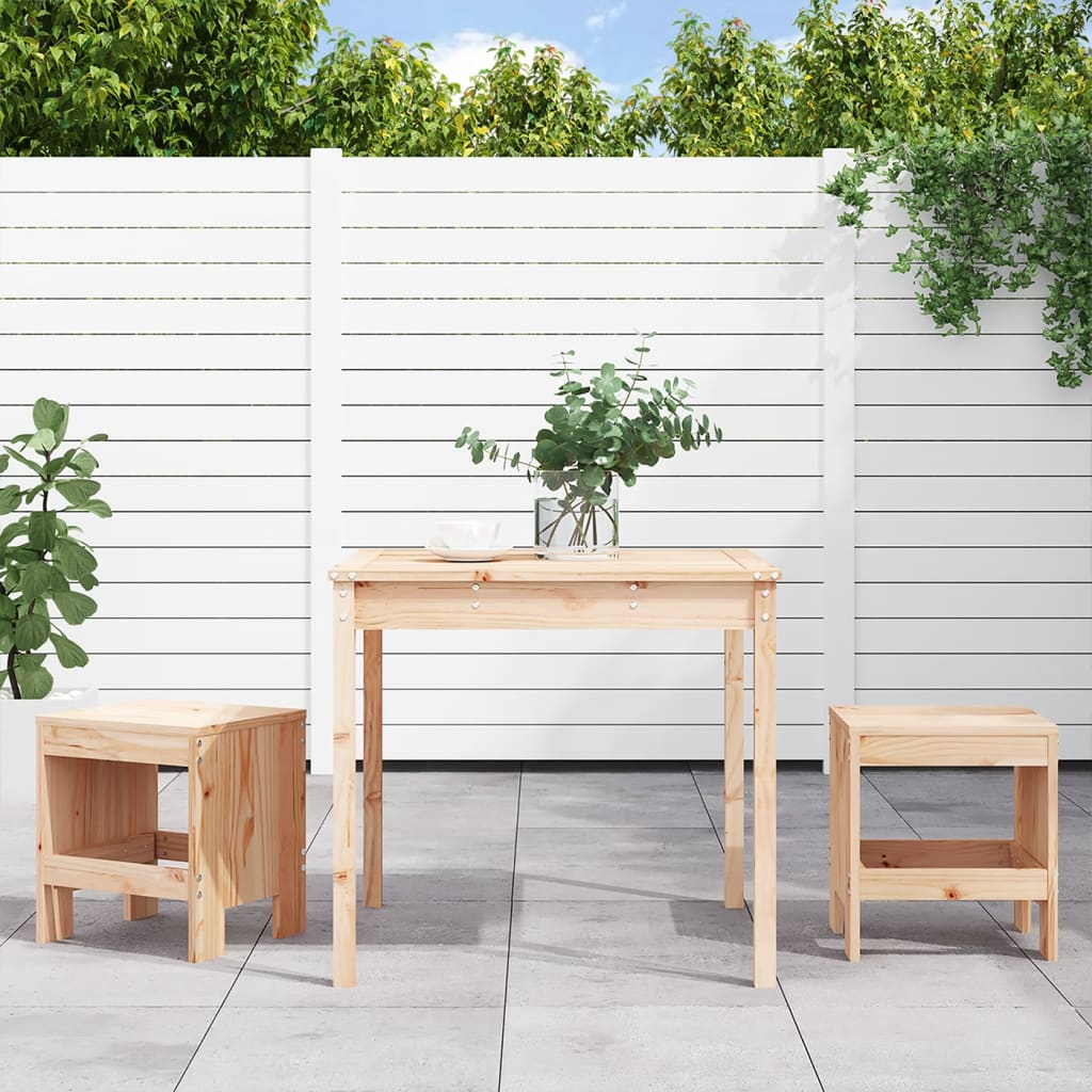3 Piece Garden Bistro Set Honey Brown Solid Wood Pine