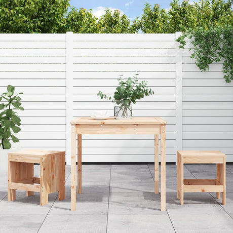 3 Piece Garden Bistro Set Honey Brown Solid Wood Pine