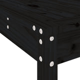 5 Piece Garden Dining Set Black Solid Wood Pine