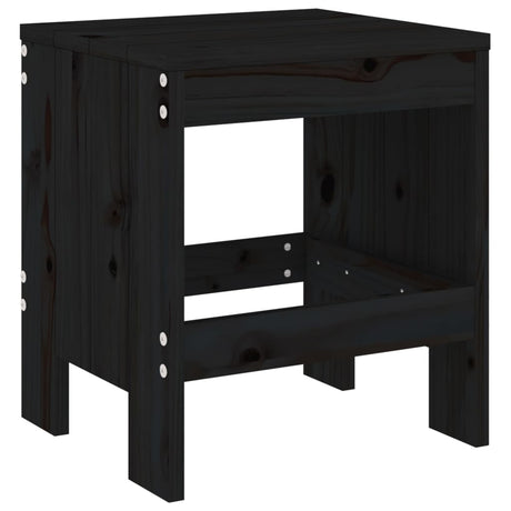 13 Piece Garden Dining Set Black Solid Wood Pine