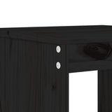 13 Piece Garden Dining Set Black Solid Wood Pine