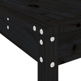 13 Piece Garden Dining Set Black Solid Wood Pine