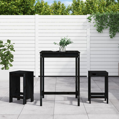 3 Piece Garden Bar Set Solid Wood Pine