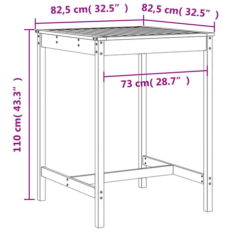 5 Piece Garden Bar Set Grey Solid Wood Pine