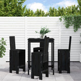 5 Piece Garden Bar Set Grey Solid Wood Pine