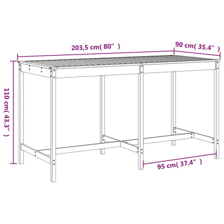 9 Piece Garden Bar Set Solid Wood Douglas