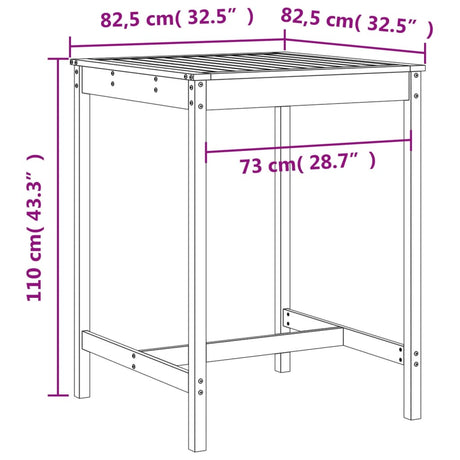 3 Piece Garden Bar Set Solid Wood Pine