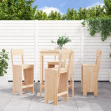5 Piece Garden Bar Set Honey Brown Solid Wood Pine