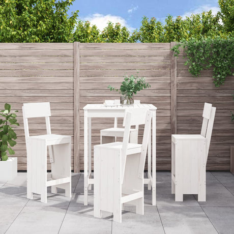 5 Piece Garden Bar Set Honey Brown Solid Wood Pine