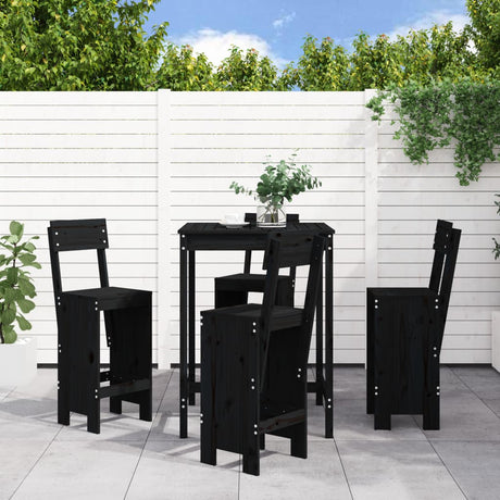 5 Piece Garden Bar Set Honey Brown Solid Wood Pine
