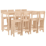 9 Piece Garden Bar Set Solid Wood Pine