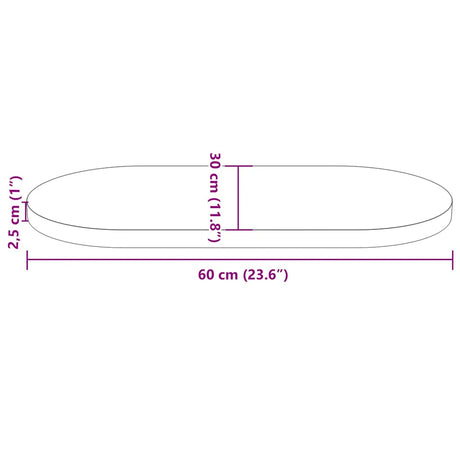 Table Top Solid Wood Pine Oval