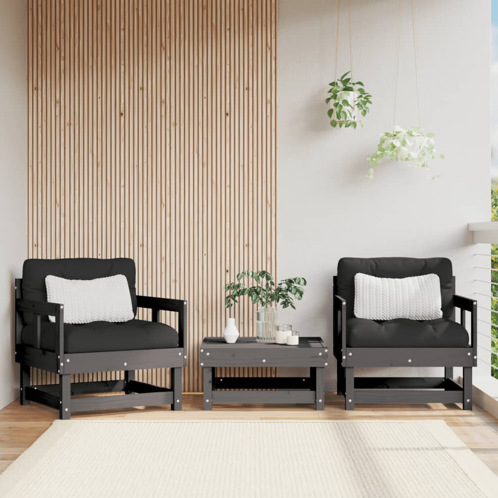 Garden Grey Solid Wood Pine
