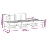 3 Piece Garden Lounge Set Solid Wood Pine