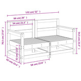 Garden Corner Sofas 2 pcs White Solid Wood Pine