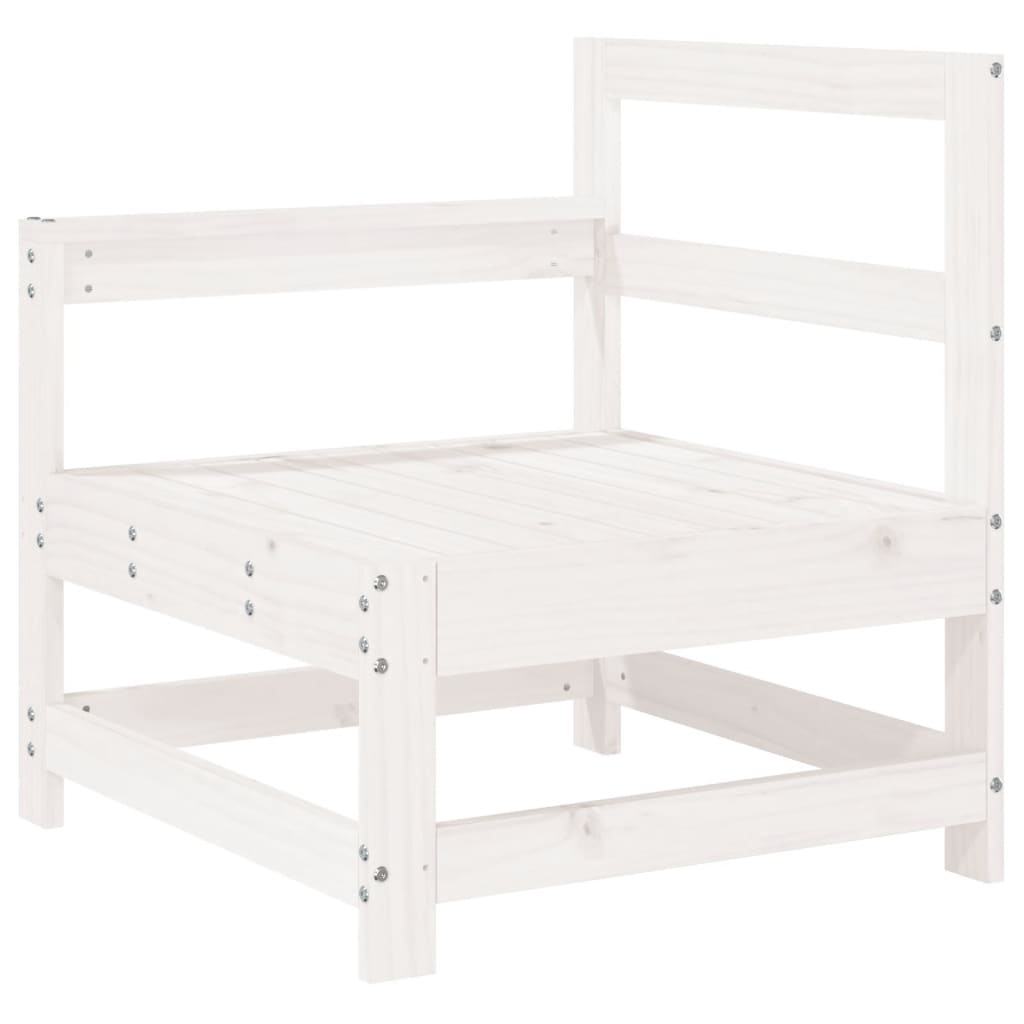 3 Piece Garden Lounge Set White Solid Wood Pine