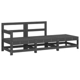 3 Piece Garden Lounge Set Grey Solid Wood Pine