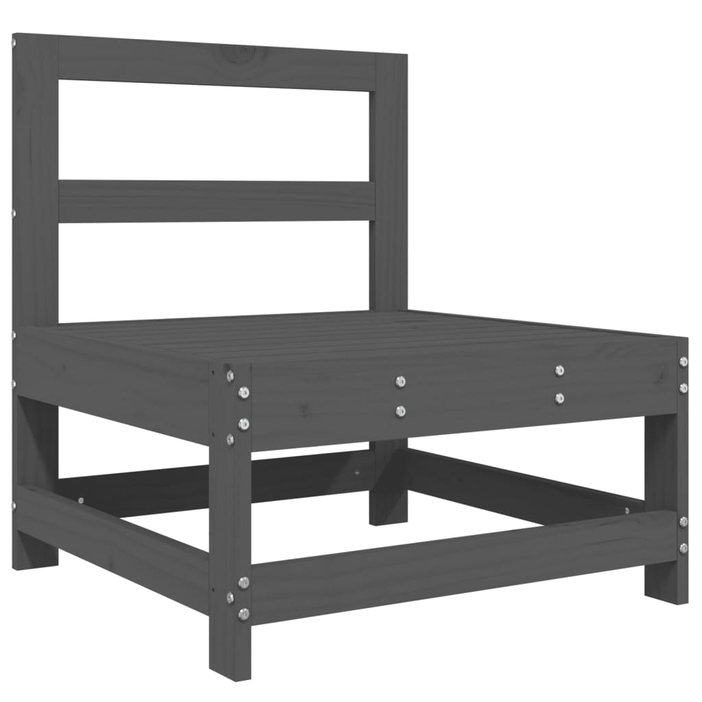 3 Piece Garden Lounge Set Grey Solid Wood Pine