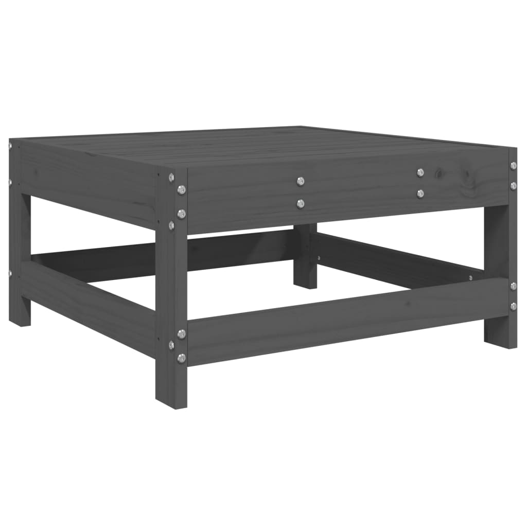3 Piece Garden Lounge Set Grey Solid Wood Pine