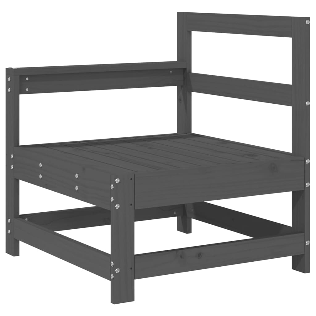 3 Piece Garden Lounge Set Grey Solid Wood Pine