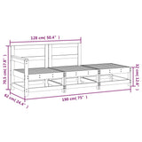 3 Piece Garden Lounge Set Grey Solid Wood Pine