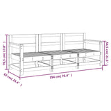 3 Piece Garden Lounge Set Solid Wood Douglas