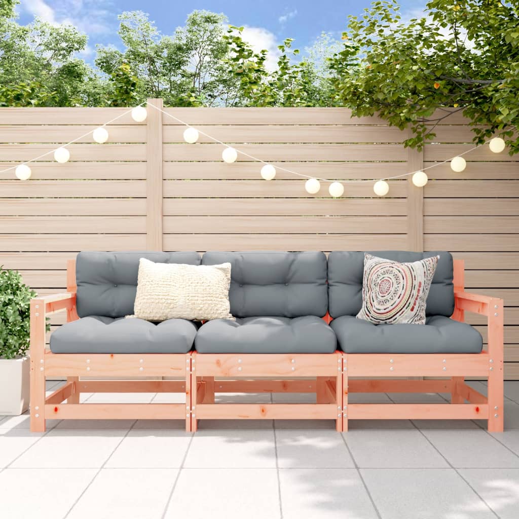 3 Piece Garden Lounge Set Solid Wood Douglas
