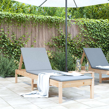 Sun Lounger 199.5X60X74 Cm Solid Wood Pine