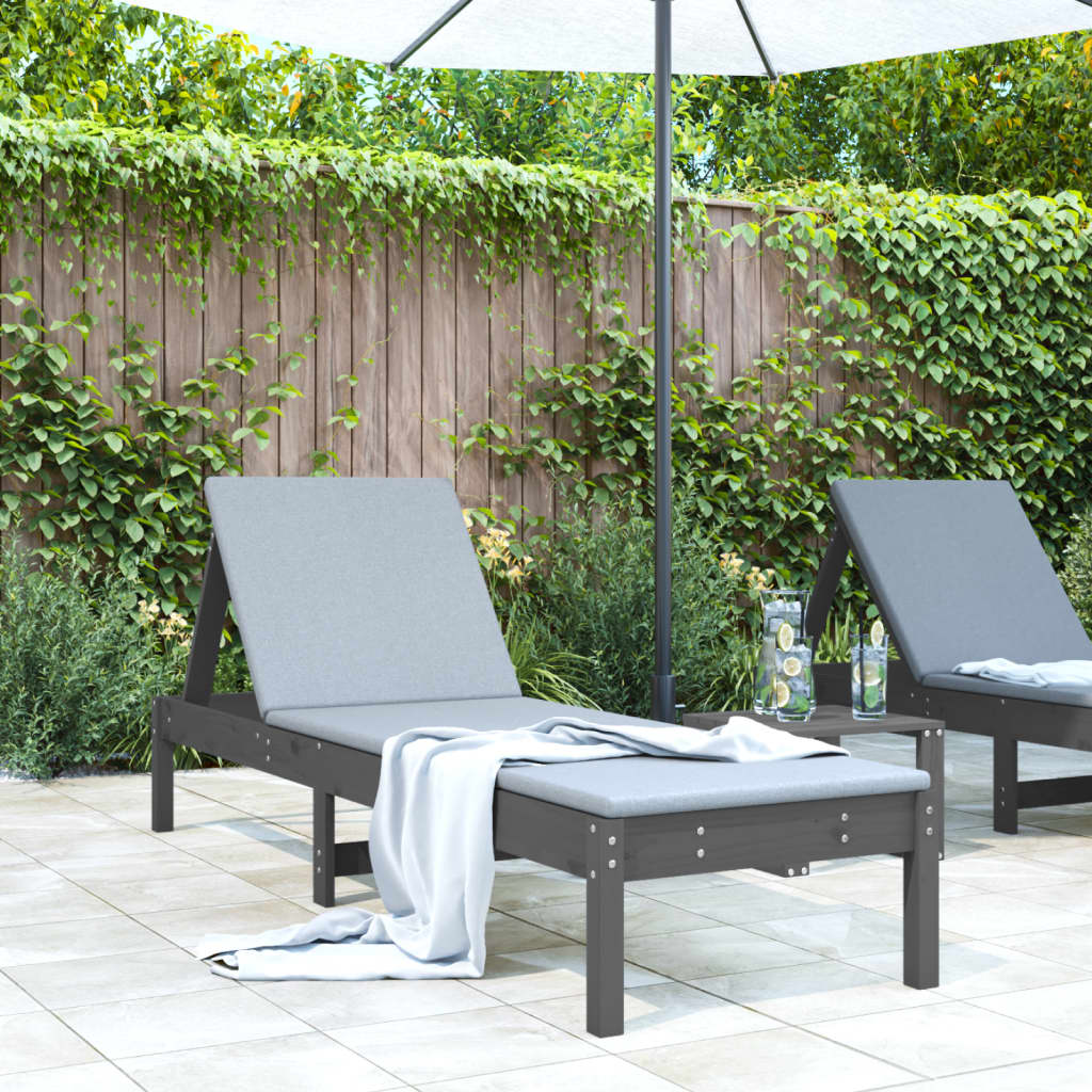 Sun Lounger 199.5X60X74 Cm Solid Wood Pine