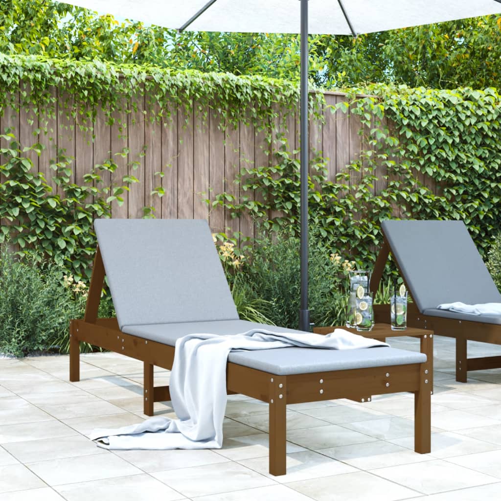 Sun Lounger 199.5X60X74 Cm Solid Wood Pine