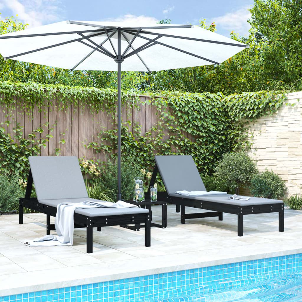 Sun Lounger 199.5X60X74 Cm Solid Wood Pine