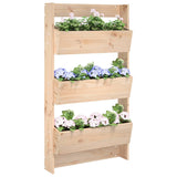 Wall Planter 3-Tier 60X18.5X110 Cm White Solid Wood Pine