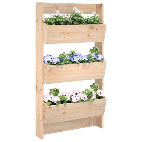 Wall Planter 3-Tier 60X18.5X110 Cm White Solid Wood Pine