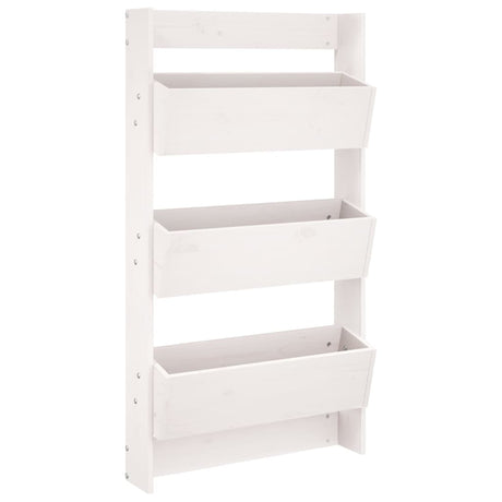 Wall Planter 3-Tier 60X18.5X110 Cm White Solid Wood Pine