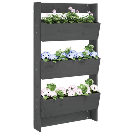 Wall Planter 3-Tier 60X18.5X110 Cm White Solid Wood Pine