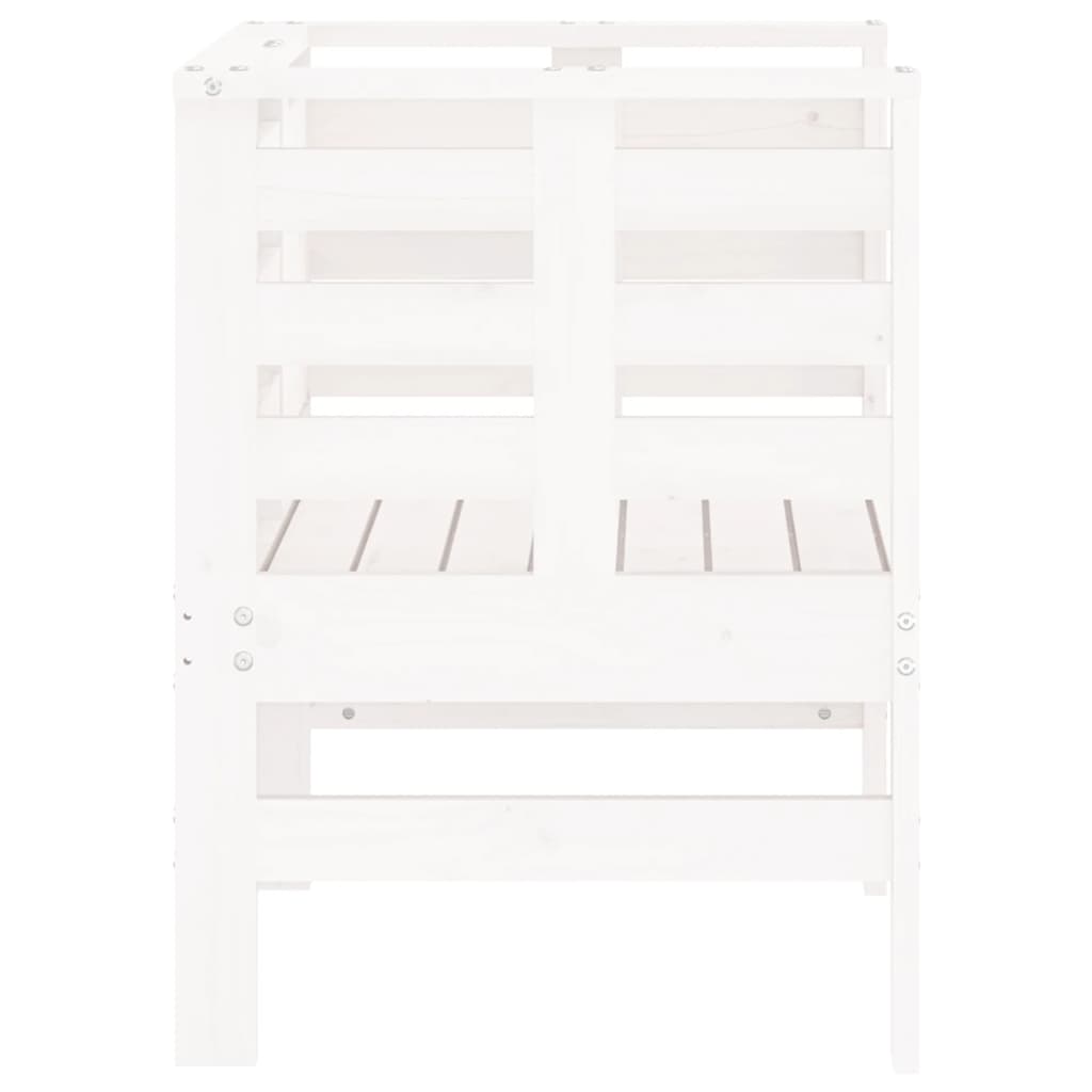 Garden Chairs 2 Pcs White 61.5X53X71 Cm Solid Wood Pine
