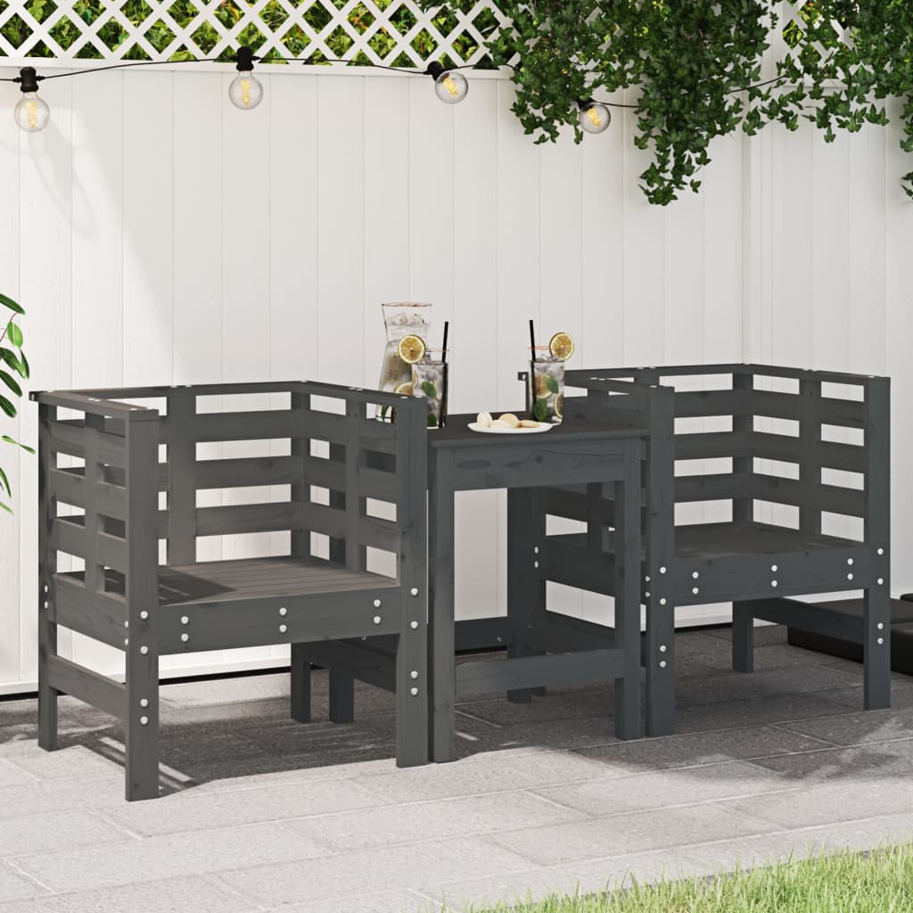 Garden Chairs 2 Pcs White 61.5X53X71 Cm Solid Wood Pine