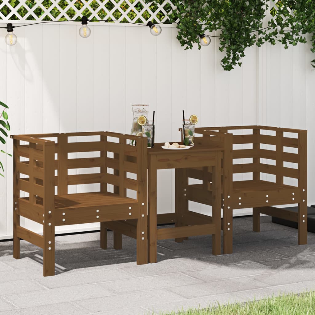 Garden Chairs 2 Pcs White 61.5X53X71 Cm Solid Wood Pine