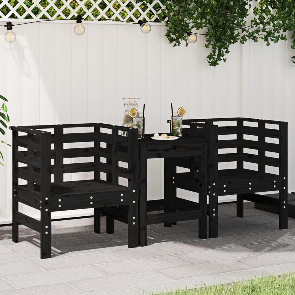 Garden Chairs 2 Pcs White 61.5X53X71 Cm Solid Wood Pine