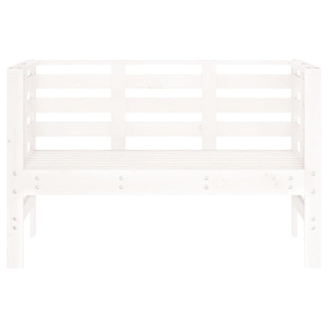 Garden Bench White 111.5X53X71 Cm Solid Wood Pine