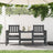 Garden Bench With Table 2-Seater Black Solid Wood Pine